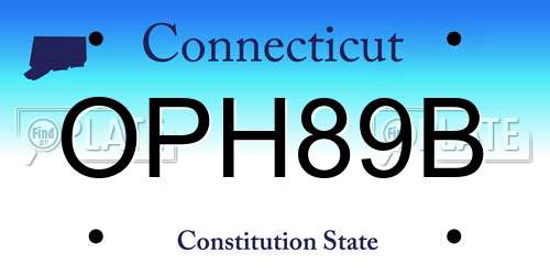 OPH89B Connecticut License Plate