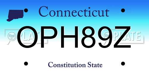 OPH89Z Connecticut License Plate