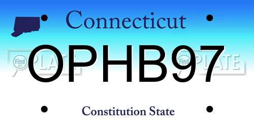 OPHB97 Connecticut License Plate