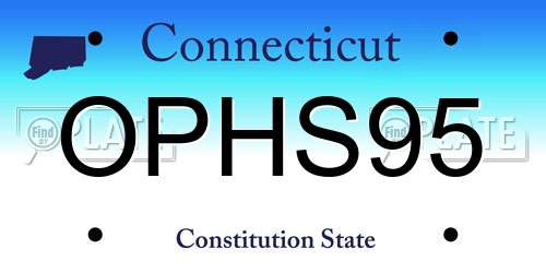 OPHS95 Connecticut License Plate