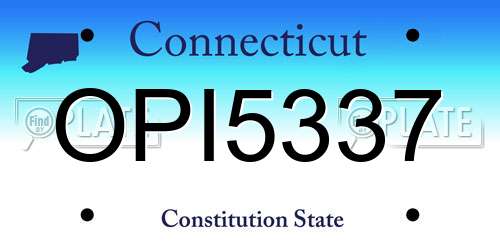 OPI5337 Connecticut License Plate