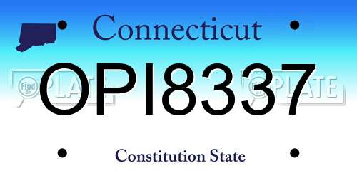 OPI8337 Connecticut License Plate