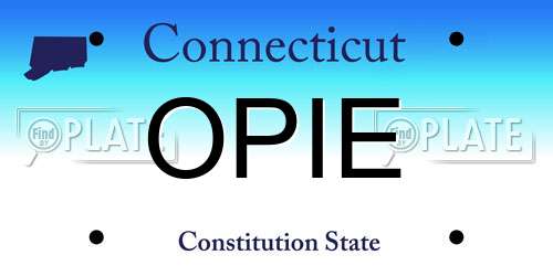 OPIE Connecticut License Plate