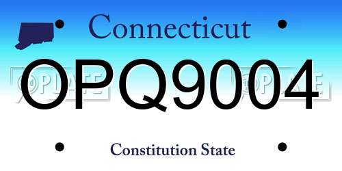 OPQ9004 Connecticut License Plate