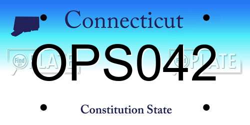 OPS042 Connecticut License Plate