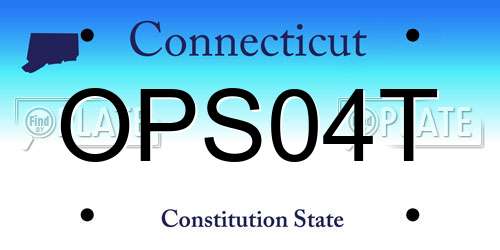 OPS04T Connecticut License Plate