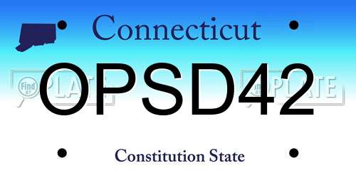 OPSD42 Connecticut License Plate