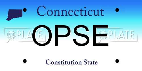 OPSE Connecticut License Plate