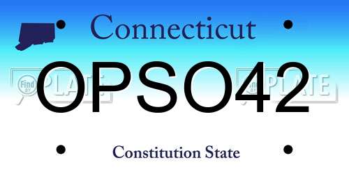 OPSO42 Connecticut License Plate