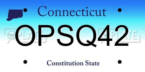 OPSQ42 Connecticut License Plate