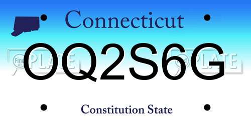 OQ2S6G Connecticut License Plate
