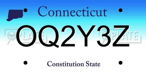 OQ2Y3Z Connecticut License Plate