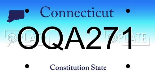 OQA271 Connecticut License Plate