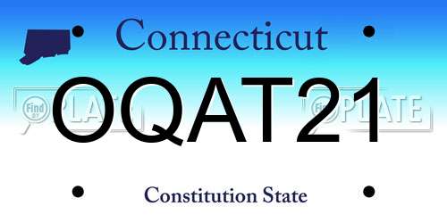 OQAT21 Connecticut License Plate