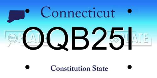 OQB25I Connecticut License Plate
