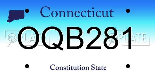 OQB281 Connecticut License Plate