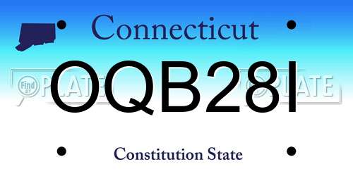 OQB28I Connecticut License Plate