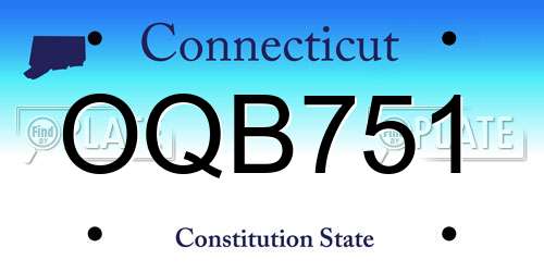 OQB751 Connecticut License Plate