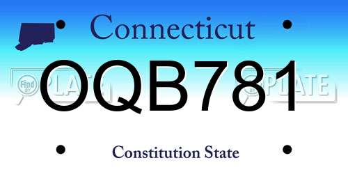 OQB781 Connecticut License Plate