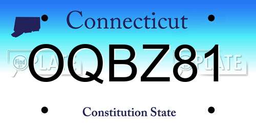 OQBZ81 Connecticut License Plate