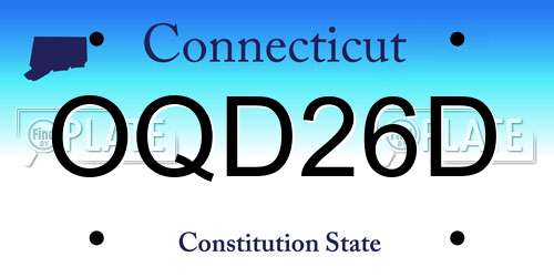 OQD26D Connecticut License Plate