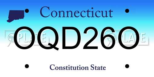 OQD26O Connecticut License Plate