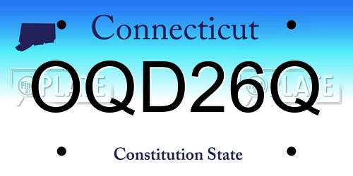 OQD26Q Connecticut License Plate