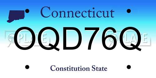 OQD76Q Connecticut License Plate