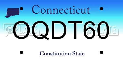 OQDT60 Connecticut License Plate