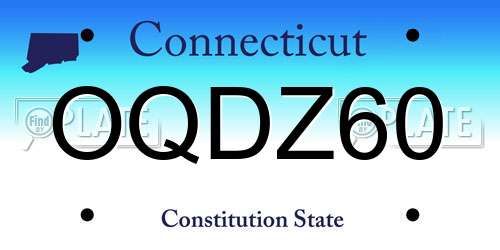 OQDZ60 Connecticut License Plate