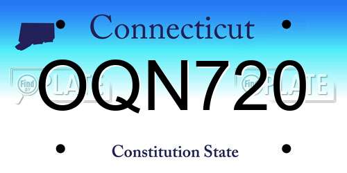 OQN720 Connecticut License Plate
