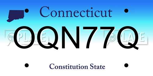 OQN77Q Connecticut License Plate