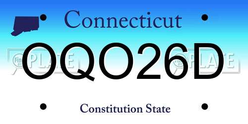 OQO26D Connecticut License Plate