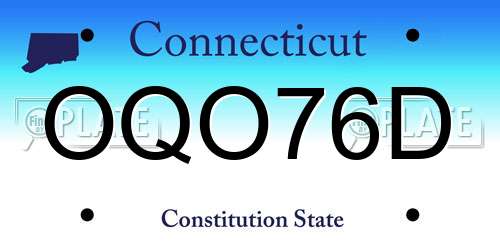 OQO76D Connecticut License Plate