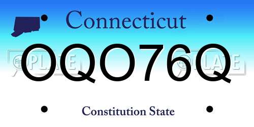 OQO76Q Connecticut License Plate