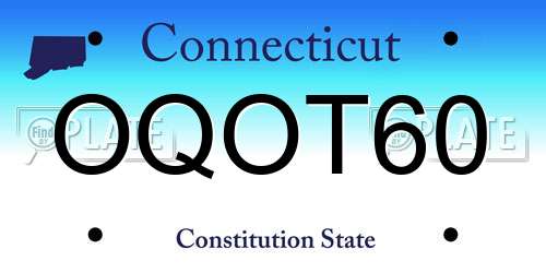 OQOT60 Connecticut License Plate