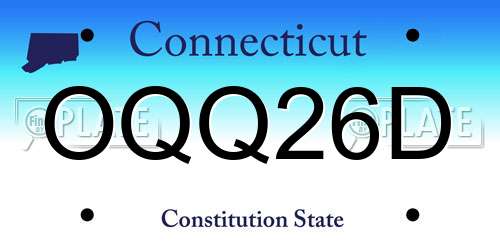 OQQ26D Connecticut License Plate