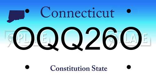OQQ26O Connecticut License Plate