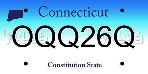 OQQ26Q Connecticut License Plate