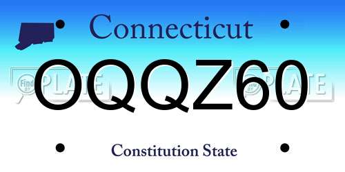 OQQZ60 Connecticut License Plate