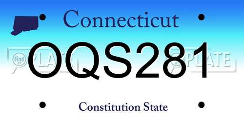 OQS281 Connecticut License Plate