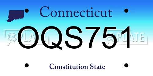 OQS751 Connecticut License Plate