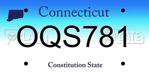 OQS781 Connecticut License Plate