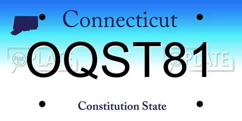 OQST81 Connecticut License Plate