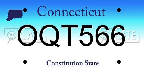 OQT566 Connecticut License Plate