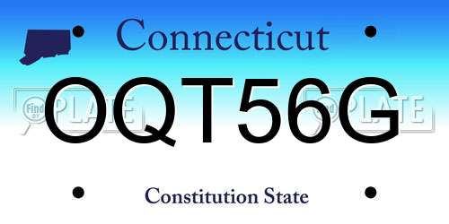 OQT56G Connecticut License Plate