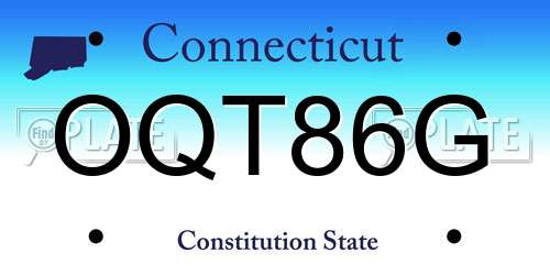 OQT86G Connecticut License Plate