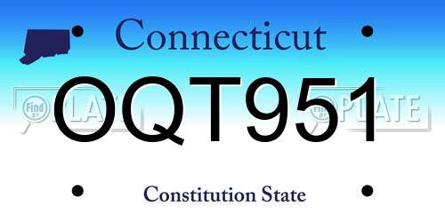 OQT951 Connecticut License Plate
