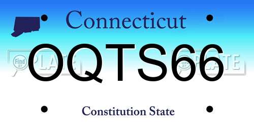 OQTS66 Connecticut License Plate