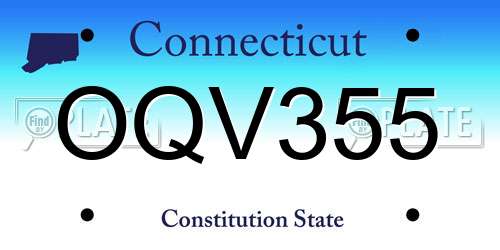 OQV355 Connecticut License Plate